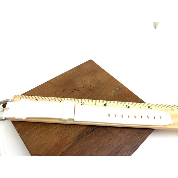 Tissot Seastar Watch Replacement Band White Rubber Strap 18mm Lug Silver Buckle - Picture 5 of 9